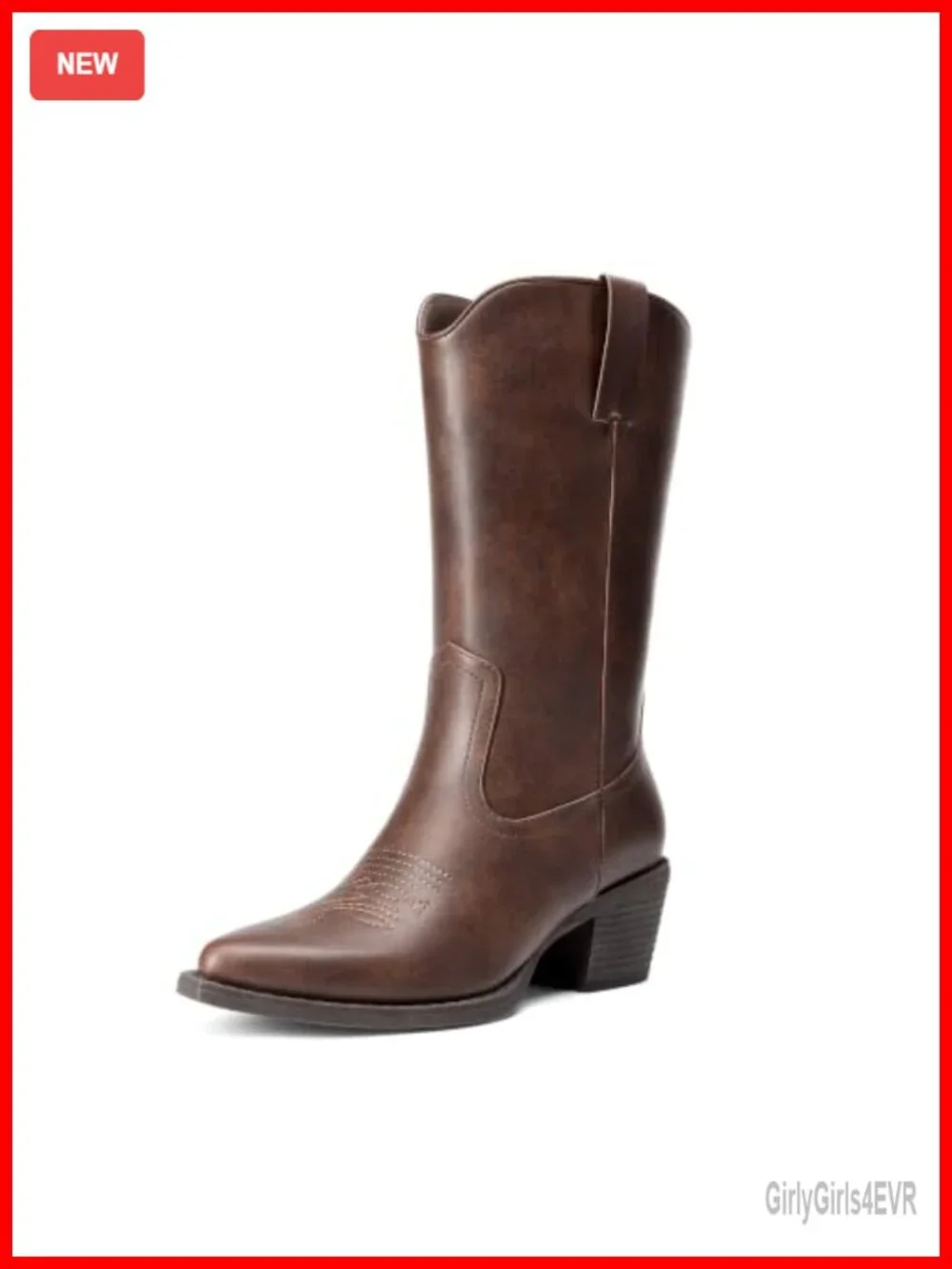 Cowboy Boots for Women Mid-Calf Western Pull-On with Cushioned Insole